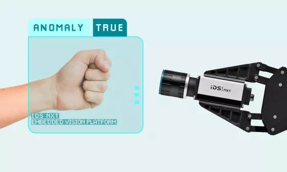 IDS NXT 摄像机利用人工智能检测握紧的拳头