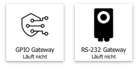 两个网关按钮，均未运行： GPIO、RS-232