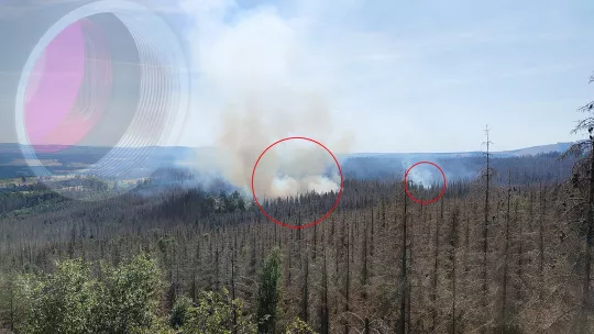 相机系统探测森林中的火源