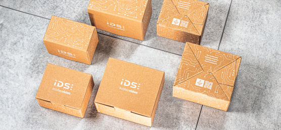 用可回收材料制成的 IDS 摄像机棕色包装盒