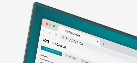 IDS WebCockpit 固件界面的屏幕截面。