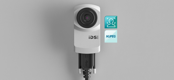 Industrie-Webcam uEye XC mit Icons für Gesichtserkennung und MJPEG
