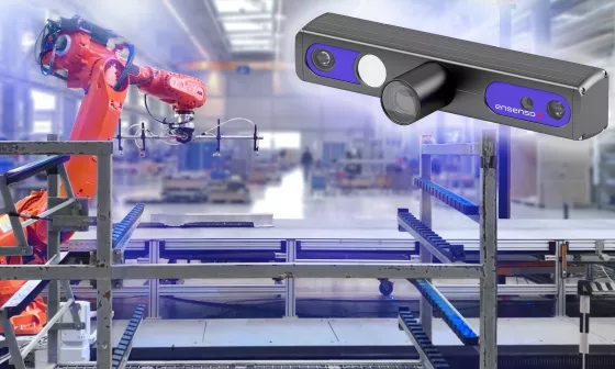 配备 Ensenso C 摄像机的 3D 测量系统对集装箱及其自动装卸机器人进行检测