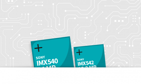 电路板造型图，下面是两个方框，分别标有传感器名称 IMX540 和 IMX542