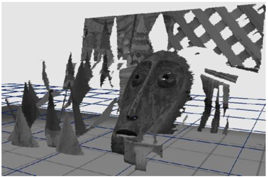根据差异图和相机校准数据生成的 3D 表面视图。