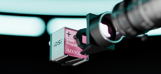 IDS监控摄像头、标有“Sony Pregius IMX900”字样的标签及镜头