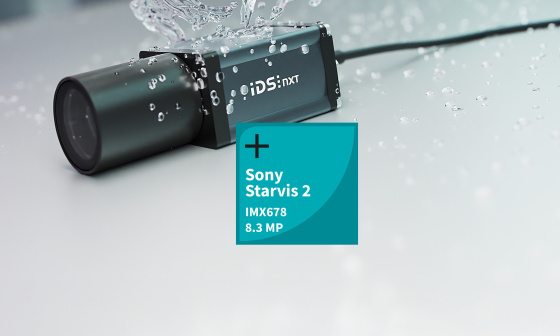 水柱擊中IDS NXT oslo，旁邊是Sony Starvis 2 IMX678 Icon。