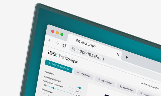 IDS WebCockpit 固件界面的屏幕截面。