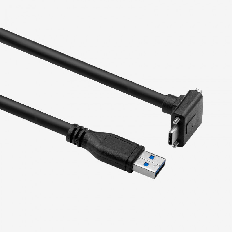 USB 3，标准电缆，向下/上角度接口，螺丝锁紧式，3米