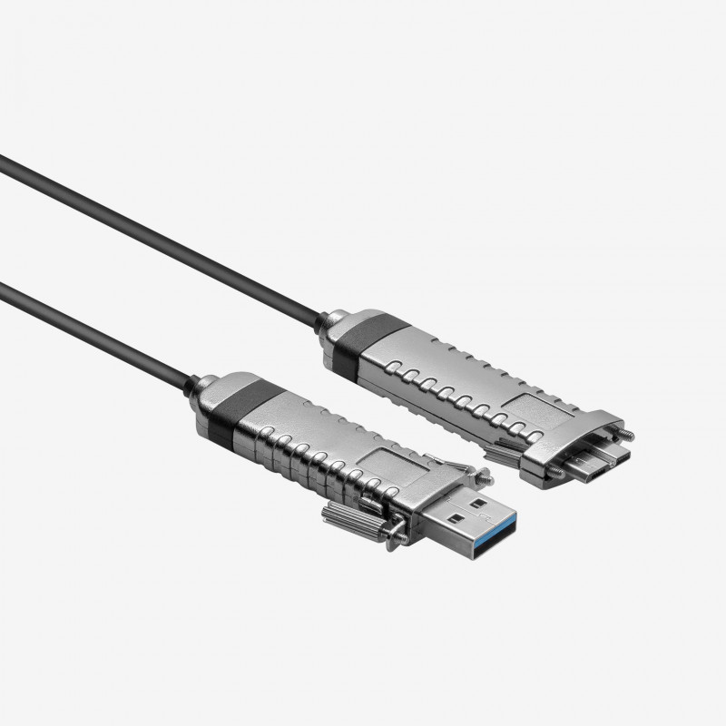 USB 3，AOC，主动式电缆，直式，micro-B，可固定接口，拖链电缆，50米