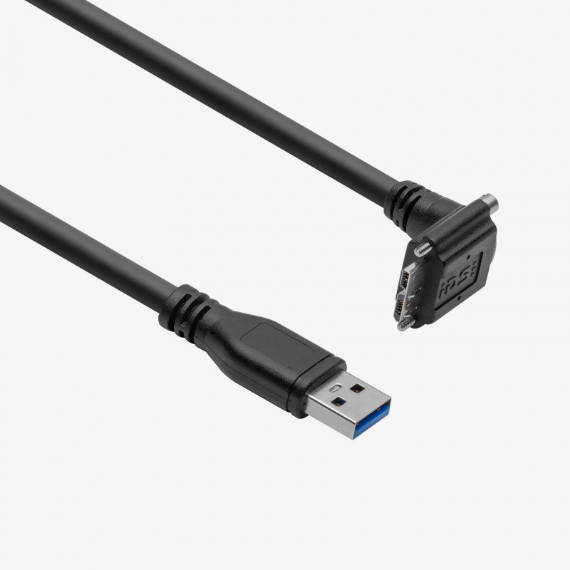 USB 3，标准电缆，向下角度接口，螺丝锁紧式，1.5米