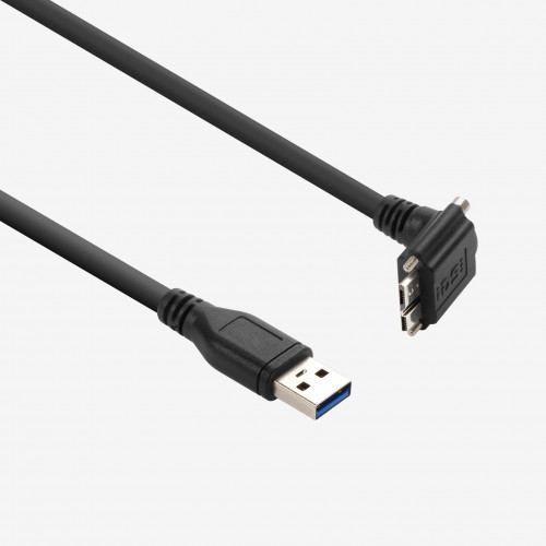 USB 3，标准电缆，弯角式，螺丝锁紧式，3米