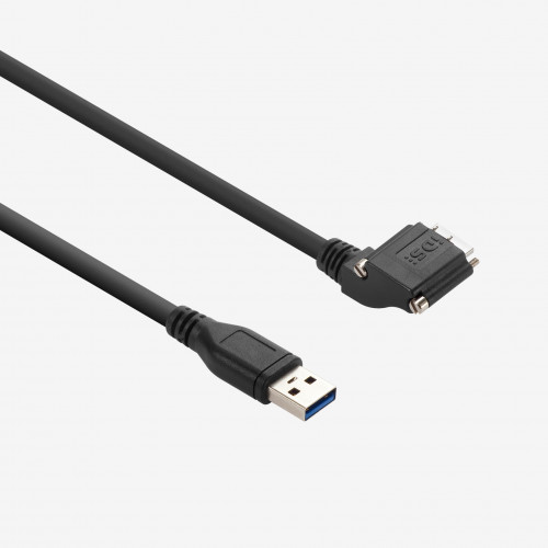 USB 3，标准电缆，左向接口，螺丝锁紧式，3米