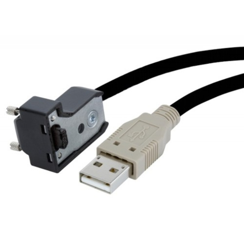 USB 2.0，标准电缆，弯角式，螺丝锁紧式，5米