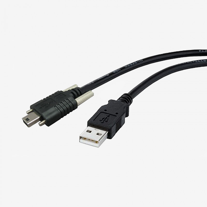 USB 2.0，拖链电缆，直式，螺丝锁紧式，5米